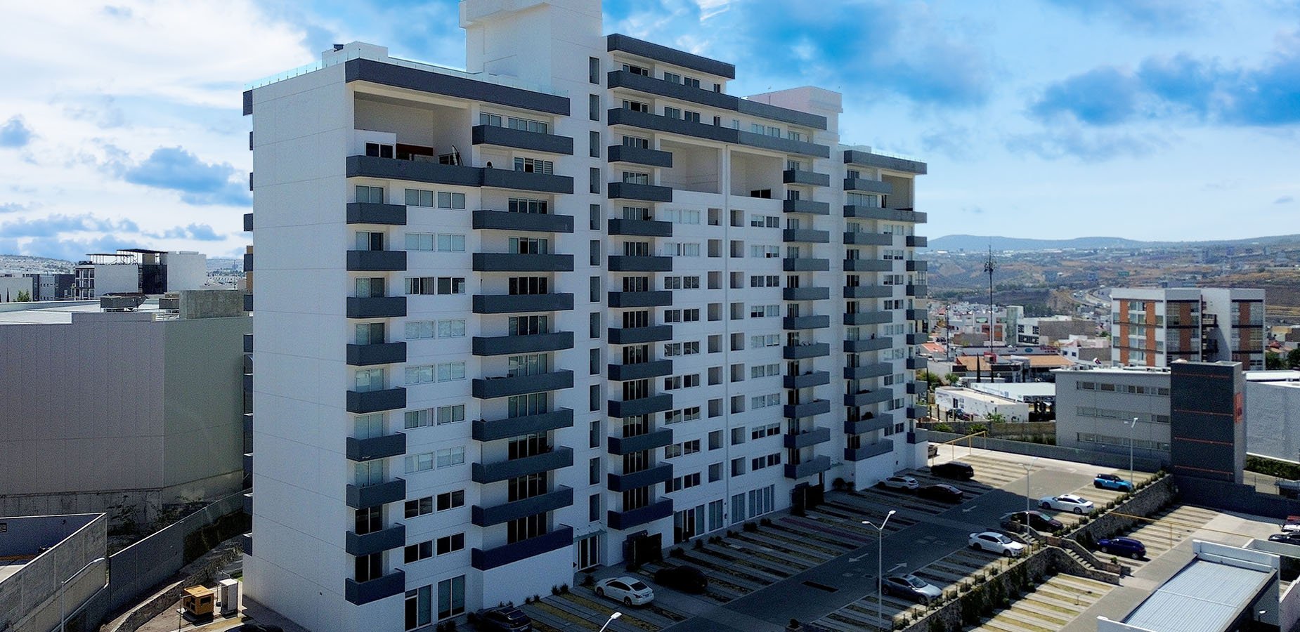 The Stacia Towers apartment buildings.