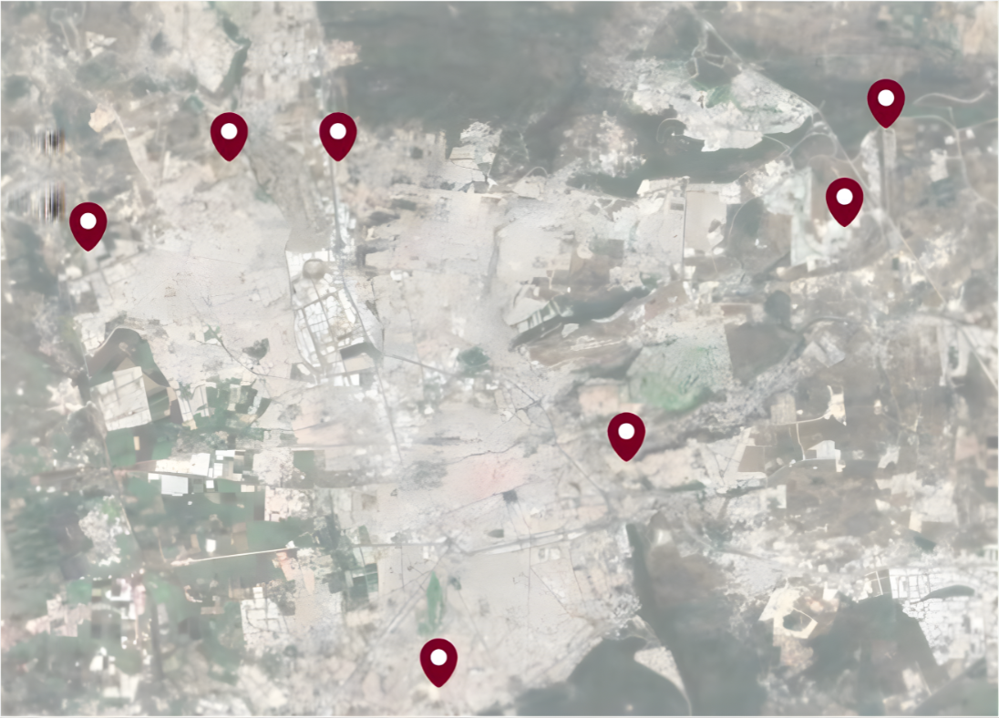 Mapa de presencia de Arcos Inmobiliaria.